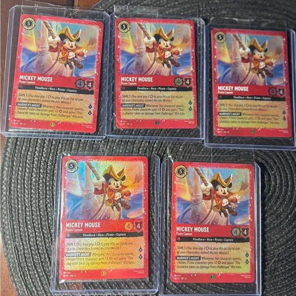 Mickey Mouse - 5X Pirate Captain 18/P2 Disney Lorcana Promo Cards Holo Set Of 5 - Picture 1 of 2